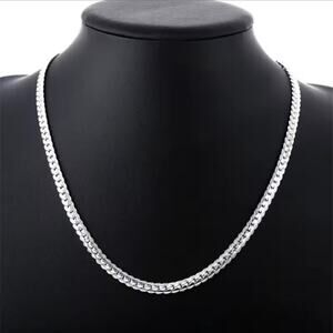 925 Sterling Silver Cuban Snake Chain Necklace Vintage Mens Fashion Gift NEW